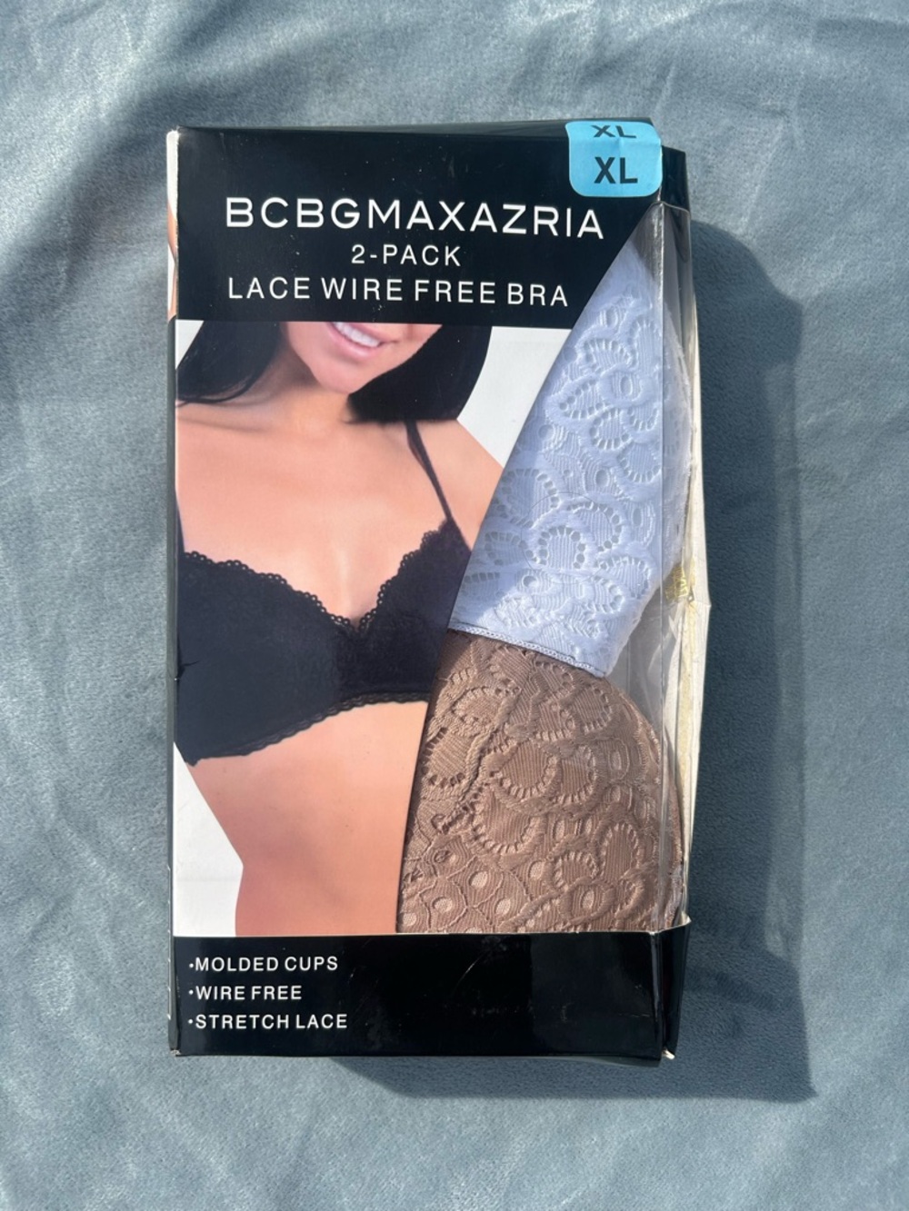 BCBGMAXAZRIA 2-Pack Lace Wire Free Bras - White & Taupe